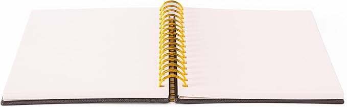 Olympian Ringed Sketchbook, A5 Size 5.5 x 8.25 inches, Gold Metal Ring Binding Lays Flat, 60 Sheets, 150 GSM Fine Art Paper for Artists, Ideal for Pencil, Ink, Watercolor, Leda Art Supply (Pack 2)