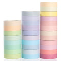 YUBBAEX Natural Color Washi Tape Set 30 Rolls Decorative Tapes for DIY Crafts, Journals, Planners, Scrapbooking, Wrapping (Macaron 30 Rolls)