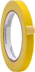 WOD GTC12 Gaffer Tape, Yellow Low Gloss Finish Film, 1/2 inch x 60 ft. Residue Free, Non Reflective Cloth Fabric, Secure Cords, Water Resistant, Photography, Filming Backdrop, Production