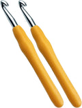 Mdoker 10mm 2PCS Crochet Hook Ergonomic Handle Crochet Hook Needles for Arthritic Hands,Extra Long Crochet Hooks for Beginner Crocheting Yarn(10mm)