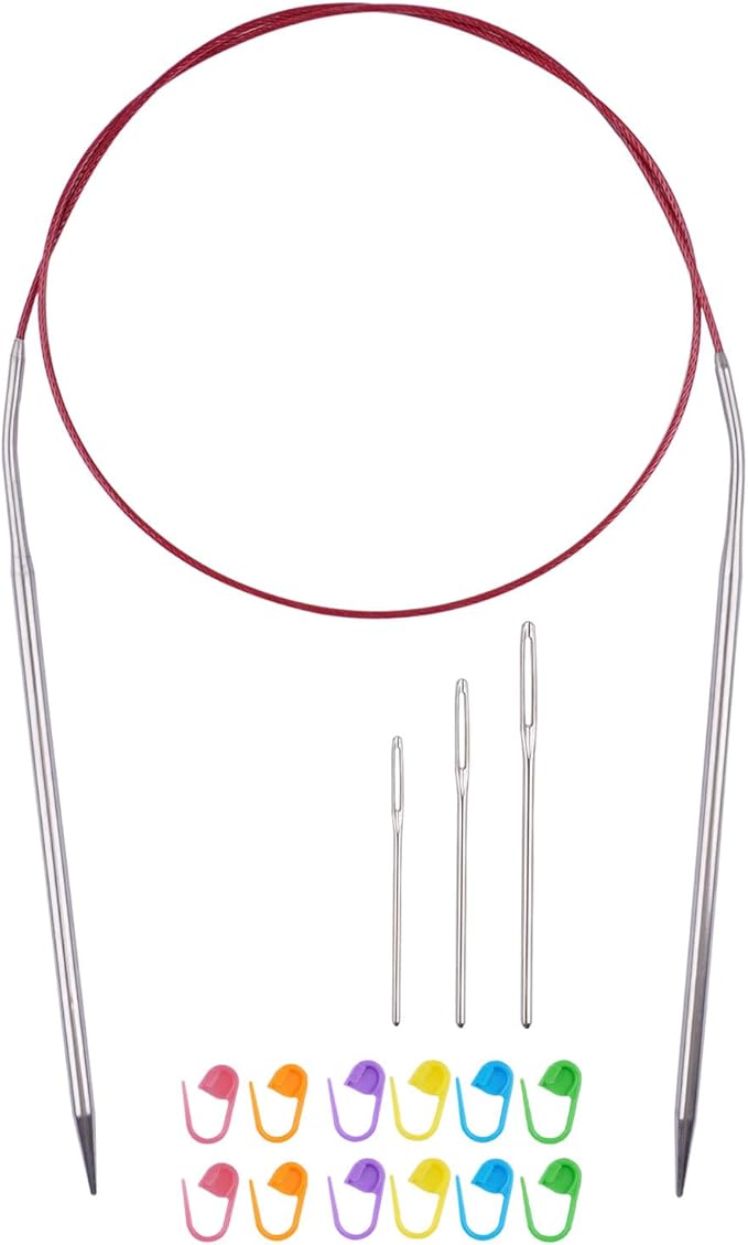 Circular Knitting Needles 32inches/80cm,Size US 6.0(4mm) Stainless Steel Round Knitting Needles for Handmade Knitting DIY