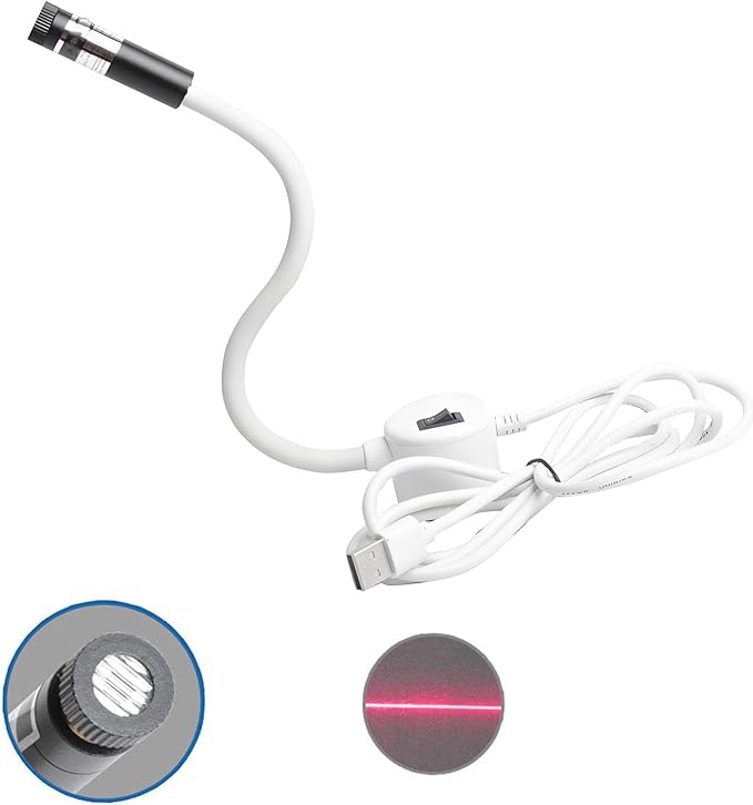 Magnetic Positioning Quilting Light for Sewing Machine, Projectable Line/Cross/Dot Projection, for Quilting, Piecing, Topstitching and Precision Sewing (Red-Straight line, 5MW)