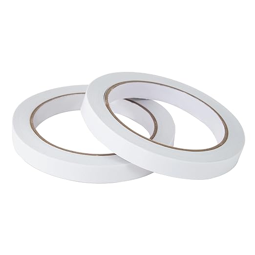 1/4" 2 Rolls Double Sided Adhesive Sticky Tape for Arts, DIY, Card Making, Crafts, Photography, Scrapbooking, Gift Wrapping, Office School Stationery Supplies, Home Supplies (Width: 6mm)