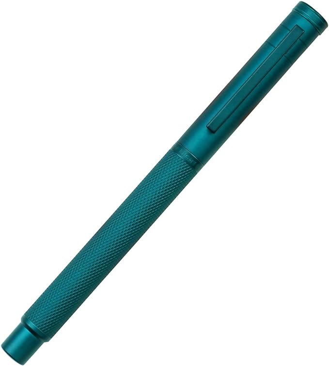 Asvine Dark Green Fude Pen, Bent Nib Fountain Pen Calligraphy (Fine to Broad) with Converter and Metal Pen Case Set