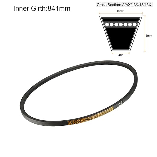 uxcell A33 Drive V-Belts 33" Inner Length 13mm Width 8mm Thick JIS Standard A-Section Rubber Drive Industrial Transmission Belt