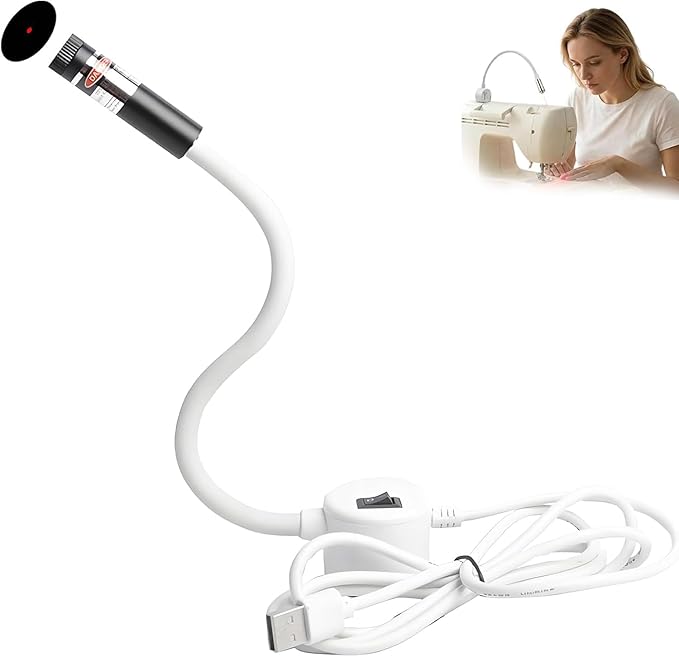 Magnetic Positioning Quilting Light for Sewing Machine, Red Guide Line Tool, Sewing Light Straight Stitch Seam Guide, With Adjustable Dot/Straight Line/Crosshair Projection (1Pc, Dot)