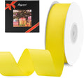 LIUYAXI 1-1/2" X 50 Yards Solid Yellow Grosgrain Ribbon, Perfect for Crafts, Wedding Decor, DIY Hair Accessories, Sewing, Gift Package Wrapping and More