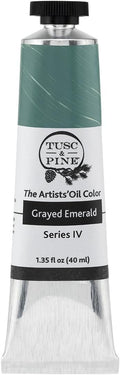 Tusc & Pine Artist Oil Paint - Grayed Emerald, 40 ml, Non-Yellowing, Rich & Creamy Consistency, Maximum Pigment Load, Small Batch Milled Oil Paints Made in the USA for Professional Artists
