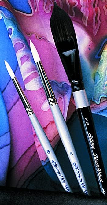 Silver Brush Limited SLM-3098 Susan Louise Moyer Specialty Watercolor Set, Set of 3, Size 3/4 Inch Oval and Sizes 6 and 8 Round Paintbrushes, Short Handle