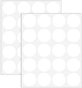 1.5" Round Colored Removable Stickers Labels - White,Pack of 500
