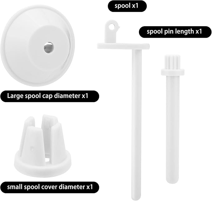 4pcs Spool Pin Cap Set, Plastic Replacement Caps and Auxiliary Spool Pins Compatible with Singer 3223 3232 3321 3323 4423 4432 8275 Sewing Machine Parts