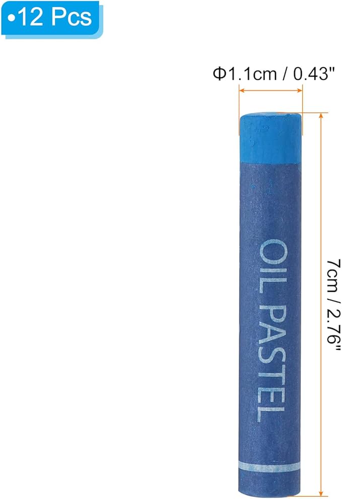 PATIKIL Cobalt Blue Oil Pastels, 12Pcs Soft Oil Crayons Creamy Pastels Stick Art Supplies for Art Painting Drawing Blending Graffiti for Artists Beginners