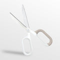 White Office Scissors with Comfort-Grip Handles, Cute scissors, Sharp Craft Scissors for DIY Art, Sewing, Fabric, Student, Teacher, and Home Use(7", White-1Pack)