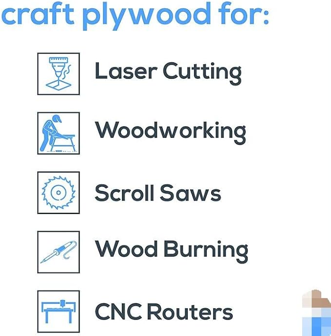 Plywood 12Pcs, 2MM 1/8" x 12" x 20" Inch,Perfect for Arts and Crafts, School Projects and DIY Projects,Baltic Birch Sheets, Perfect for Laser, CNC Cutting and Wood Burning