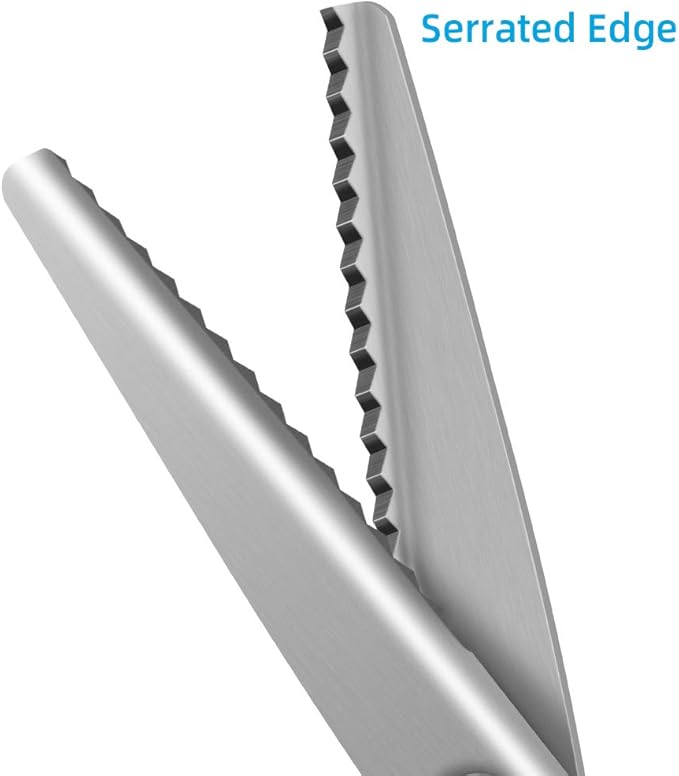 Pinking Shears for Fabric, Zig Zag Scissors, Ergonomic Grips, Ultra-Sharp, Professional Peaking Shears for Sewing, Craft, Dressmaking, 9 Inch, Black