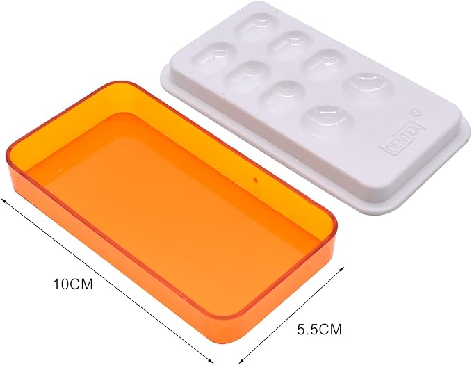 Angzhili 1 Piece Dental Palette with Cover,8 Slot Dental Resin Palette,Resin Shading Box for Mixing Resin Placement,Dental Lab Equipment