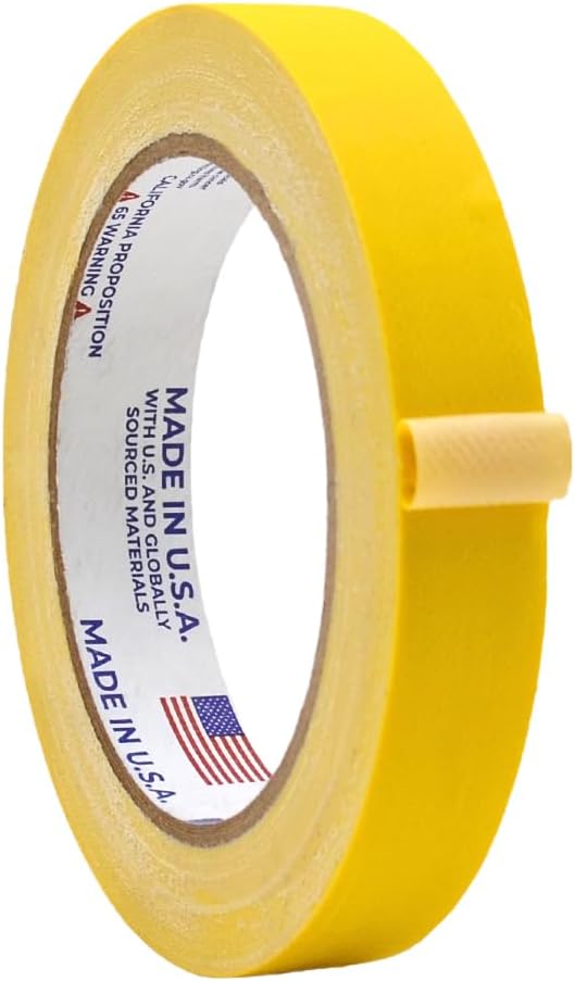 WOD GTC12 Gaffer Tape, Yellow Low Gloss Finish Film, 3/4 inch x 60 ft. Residue Free, Non Reflective Cloth Fabric, Secure Cords, Water Resistant, Photography, Filming Backdrop, Production