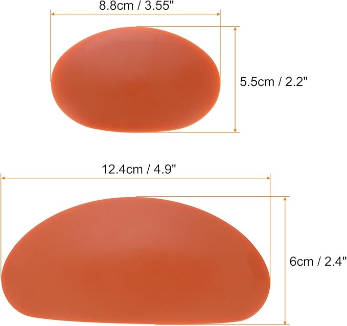 HARFINGTON 2pcs Pottery Ribs Soft Silicone Rubber Clay Ceramic Sculpting Tools for Finishing Shaping and Smoothing Removing Finger Marks Small & Large