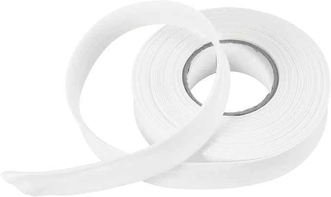 MECCANIXITY 3/4 Inch Single Fold Bias Tape Polyester Continuous Bulk Bias Tape for Sewing, Seaming Quilting Hemming Binding Crafts (White 10 Yards)