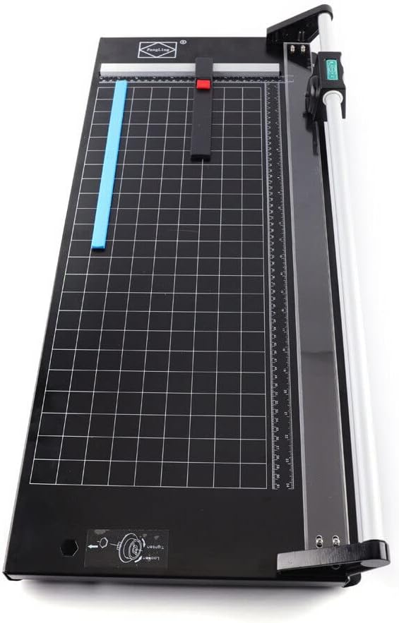 Manual 36 Inch Rolling Cutter with Self-Sharpening Blades, Precision Rotary Paper Trimmer Thin Plastic Soft Board, Hobbing Cutter for Photo Paper, Film, Art Paper Jam, Office Paper, PVC