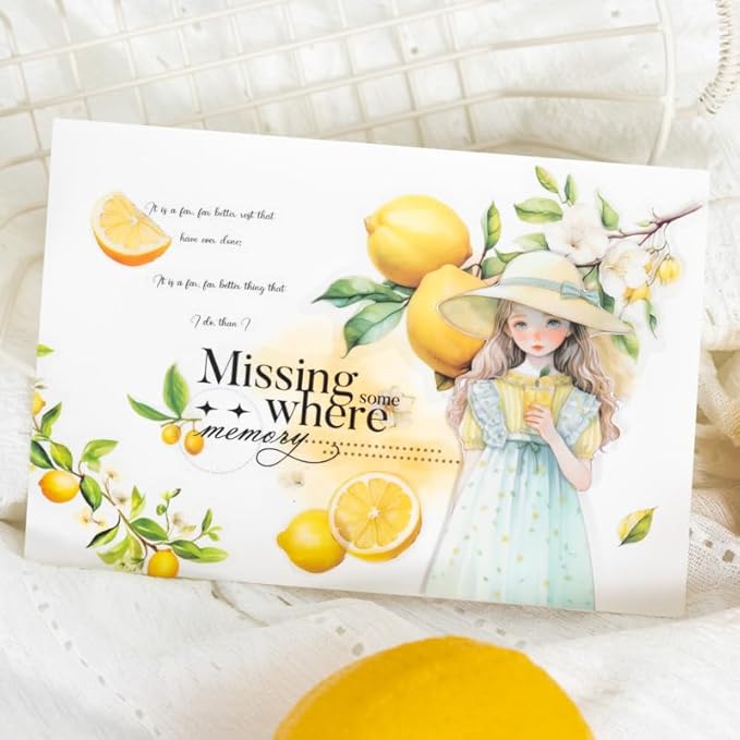 60 Pcs Large Garden-Inspired PET Stickers, Fruit-Themed for Scrapbooking, Journaling, DIY Crafts, with Organizer