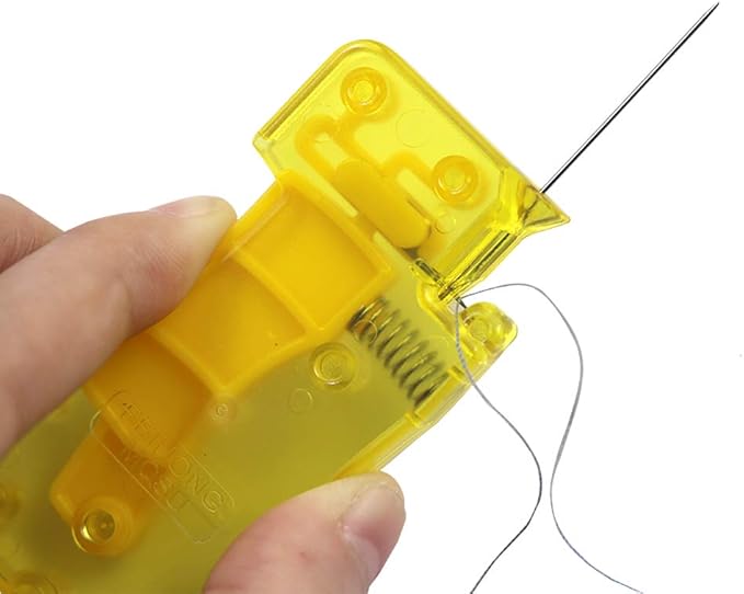Automatic Needle Threader, with 2 Pcs Plastic Needle Threader Easy Needle Threader Tool Sewing Accessories
