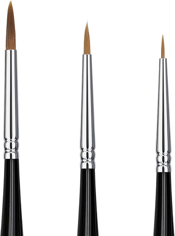 Paint Brushes Set-Sable Watercolour Brushes Round Point Tip Paint Brush Set for Watercolor, Acrylic, and Oil Painting