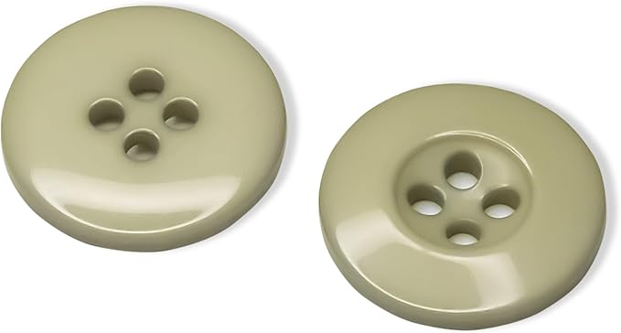 Khaki 100 Pcs Sewing Buttons 0.75 inch Uniform Buttons 30L 4 Hole Plastic Green Glossy Olive 19mm Ideal for Jacket Work Uniforms Workwear School Outfits Aprons Pants Bags DIY Crafts