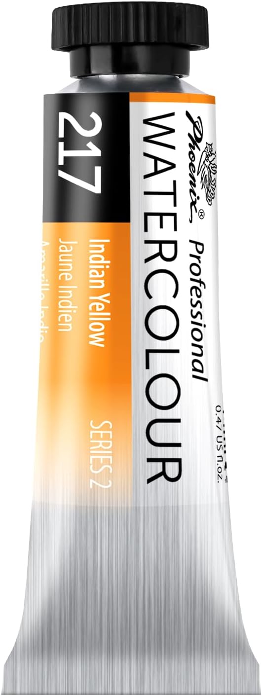 PHOENIX Professional Watercolor Paint Single Tube - 0.47 Fl Oz / 14ml - Indian Yellow
