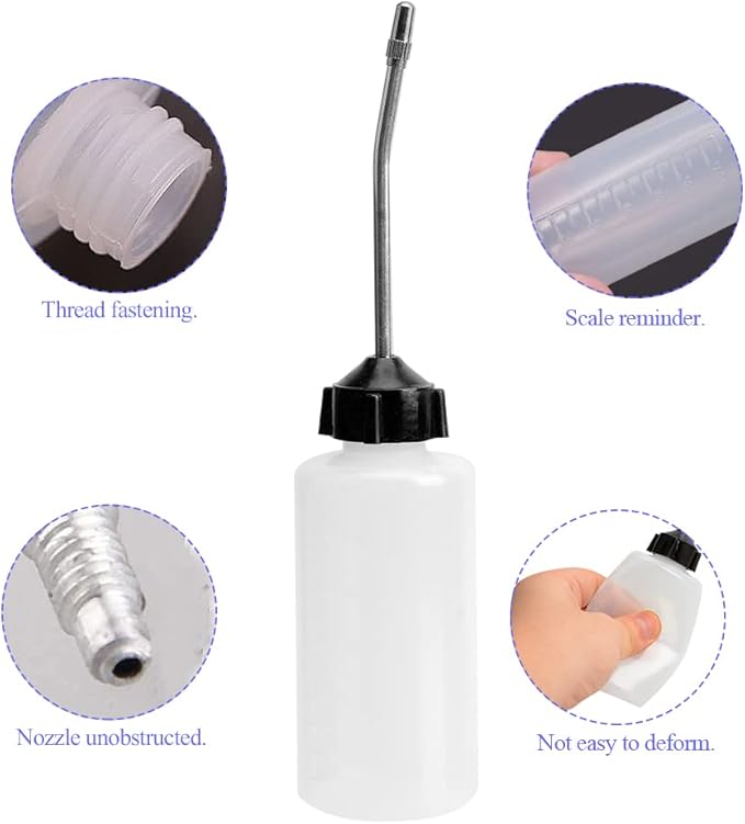 2PCS Sewing Machine Oiler, 120ml Screw on Cap Extended Spout Oil Bottle Sewing Machine Oil Dispenser