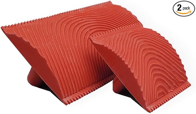 Retique It Wood Grain Tool Set, Washable Rubber Graining Tools, Red, 3-Inch and 6-Inch, 2 Pieces for Liquid Wood and Gel Stains