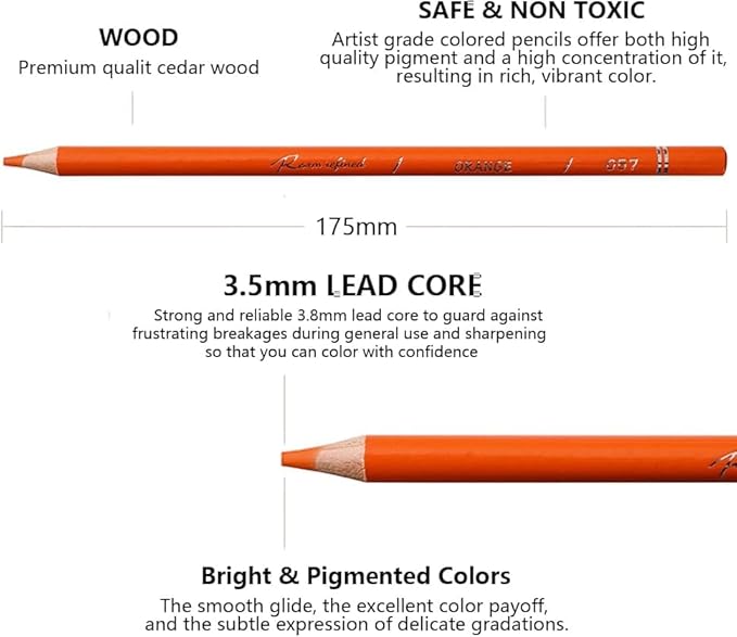72 Premium Colored Pencils for Adult Coloring, Artist Soft Series Lead Cores with Vibrant Colors, Professional Oil Based Colored Pencils, Gift Box