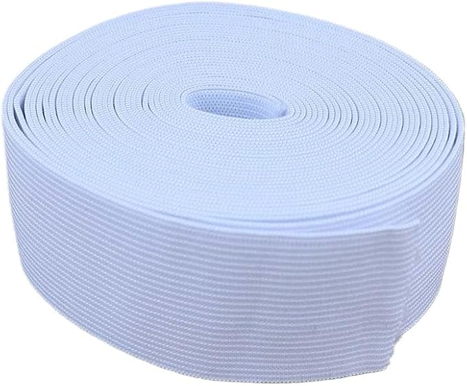 10 Meters Flat Elastic Band Rubber Band for Sewing Clothing Pants Accessories Stretch Belt Garment DIY Sewing Fabric (White,1-1/2" (38mm) x 10 Meters)