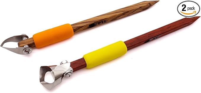 The Original DiamondCore Tools: 2-Pack Pottery Carving Tool Set ‚ P11 & X1, Clay Sculpting, Wide Groove Fluting, Ceramic Trimming, Sgraffito (Set 3)