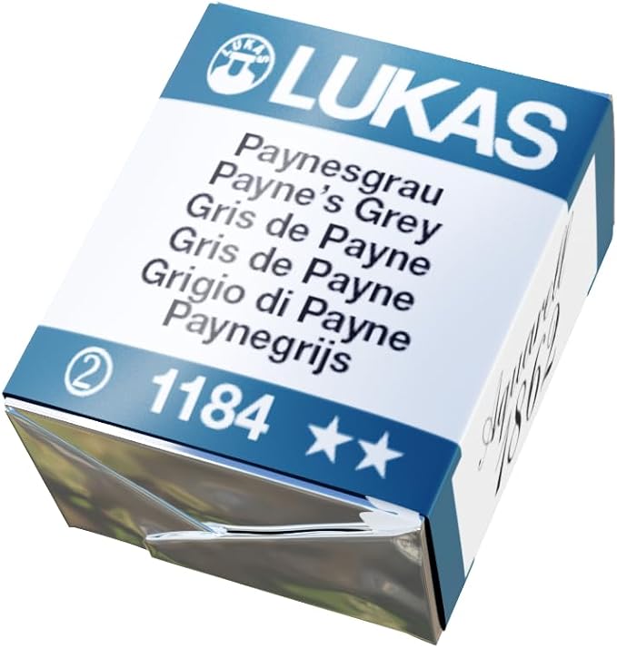 Lukas 1862 Aquarell Artists' Watercolor Pans, Payne's Grey Half Pan - Vibrant Professional Grade Watercolor Paint - Easy-to-Wet, Intense Color, Long-lasting - Ideal for Professional Watercolorists