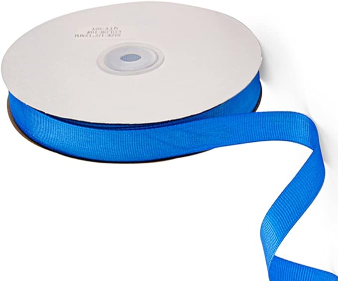 LIUYAXI 5/8" X 50 Yards Solid Blue Grosgrain Ribbon, Perfect for Crafts, Wedding Decor, DIY Hair Accessories, Sewing, Gift Package Wrapping and More