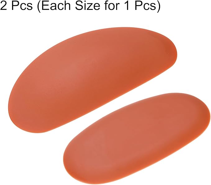 HARFINGTON 2pcs Pottery Ribs Soft Silicone Rubber Clay Ceramic Sculpting Tools for Finishing Shaping and Smoothing Removing Finger Marks Medium & Large
