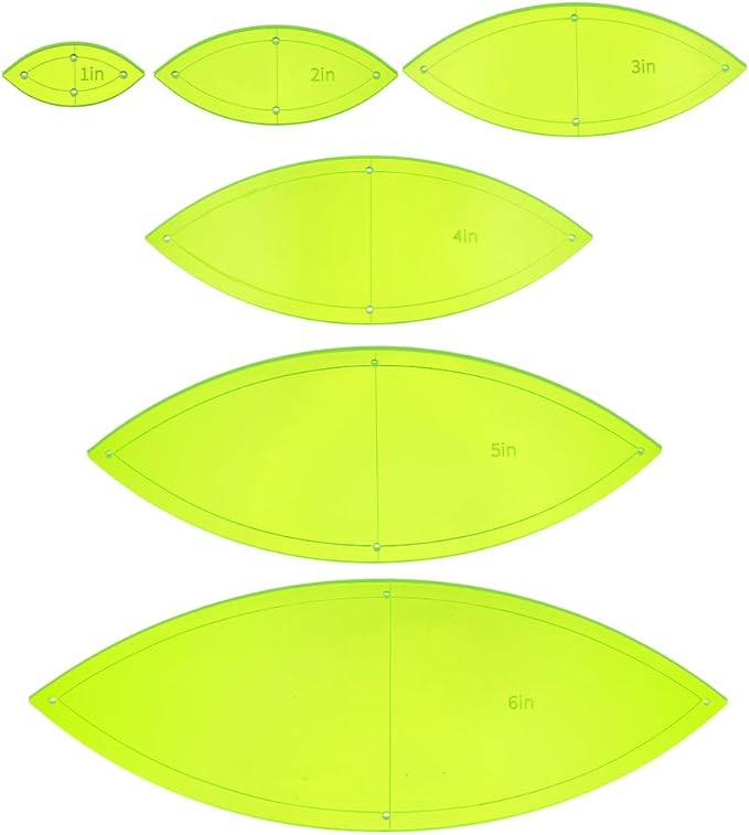 BENECREAT 6PCS Horse Eye Quilting Templates Set, 1" 2" 3" 4" 5" 6" Bright Yellow Reusable Acrylic Quilting Template with Film Protection for Woodworking, Quilting Sewing Needlework Craft, Hole: 3mm