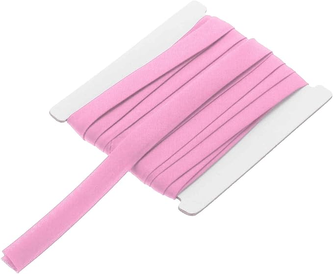 MECCANIXITY 1/2 Inch Double Fold Bias Tape Continuous Bulk Cotton Bias Tape for Sewing Seaming Quilting Hemming Binding Crafts (Pink 6 Yards)