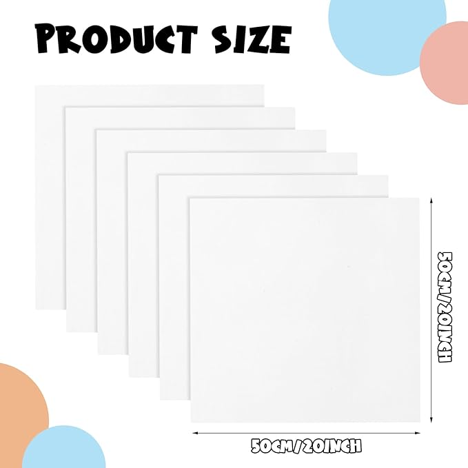 Ganeen 40 Pcs 20" x 20" Cotton Fabric DIY Making Supplies Quilting Patchwork Fabric Cotton Printed Craft Fat Quarter Bundles DIY for Quilting Patchwork Cushions(White)