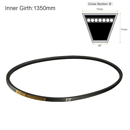 uxcell B-53 V-Belts 53" Inner Length, B-Section Rubber Drive Belt