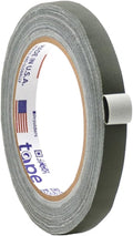 WOD GTC12 Gaffer Tape, Olive Drab Low Gloss Finish Film, 1/2 inch x 60 ft. Residue Free, Non Reflective Cloth Fabric, Secure Cords, Water Resistant, Photography, Filming Backdrop, Production
