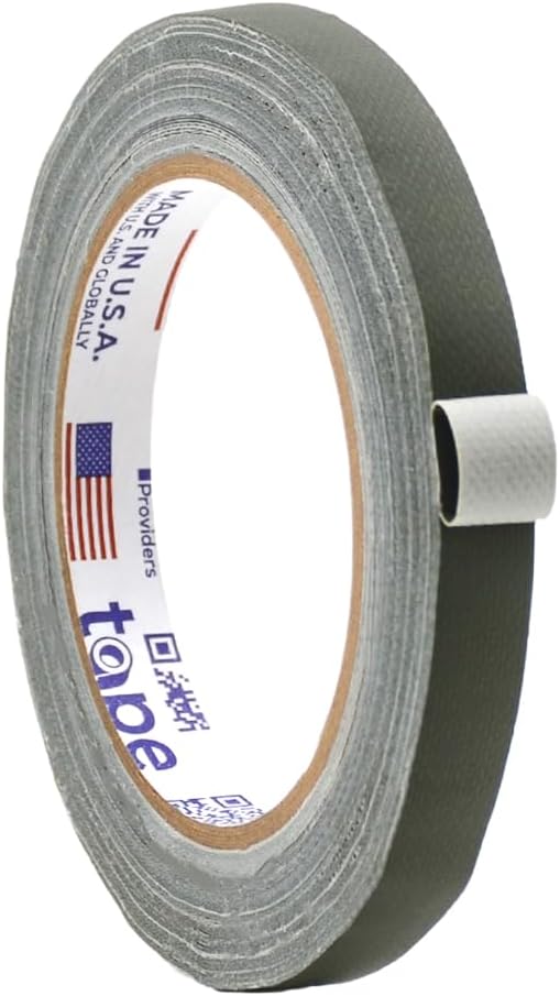 WOD GTC12 Gaffer Tape, Olive Drab Low Gloss Finish Film, 1/2 inch x 60 ft. Residue Free, Non Reflective Cloth Fabric, Secure Cords, Water Resistant, Photography, Filming Backdrop, Production