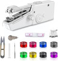 Handheld Sewing Machine,Sewing Machines for Beginners,Portable Electric Mini and Samll Hand Held Kit for Adults Included Mannual and Accessories,Sewing Hem Quick Stitching (White-01)