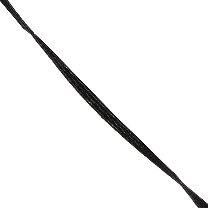 Mandala Crafts 3mm 50 Yds Roll of Black Elastic Bands for Sewing - 1/8 Flat Elastics Cord - 1 8 Inch Braided Stretch Straps for Crafting