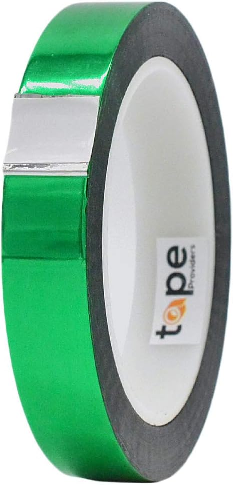 MAT Metalized Polyester Mylar Film Tape, Green - 3/4 inch x 72 yds. Decor Tape for Detailing Accent Wall, Graphic Arts, Car and Boat Trim - Vibrant Mirror Like Finish