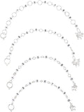 BENECREAT 4 Pcs 4 Style Row Counter Chains Set, Alloy Sheep Charm Chain Row Counter Knitting Row Counter Chains for Knitting and Crochet Crochet Stitch Markers