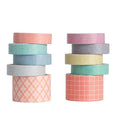 10 Rolls Washi Tape Set, Solid Color & Grid Decorative Tapes for Journals, Scrapbooking, Gift Wrapping, Decor & Crafts (Forest)