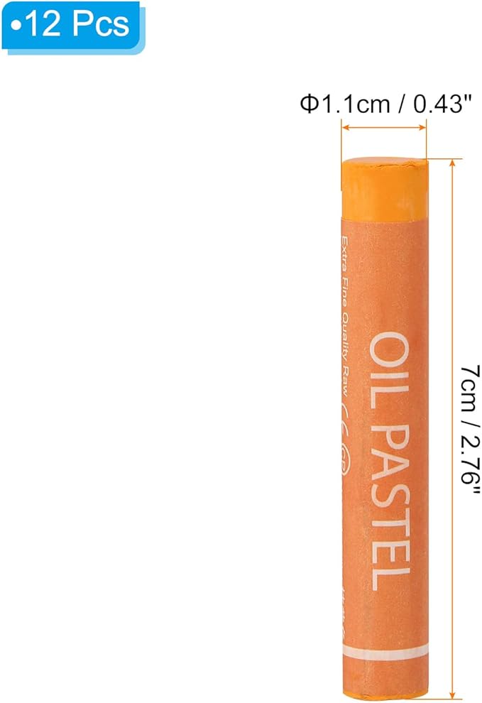 PATIKIL Light Orange Oil Pastels, 12Pcs Soft Oil Crayons Creamy Pastels Stick Art Supplies for Art Painting Drawing Blending Graffiti for Artists Beginners