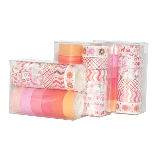 YUBBAEX 12 Rolls Pink Gold Washi Tape Set Masking Decorative Tapes (Pink Mix)